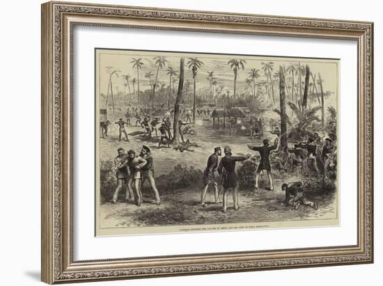 Conflict Between the Natives of Samoa and the Crew of HMS Barracouta-Arthur Hopkins-Framed Giclee Print