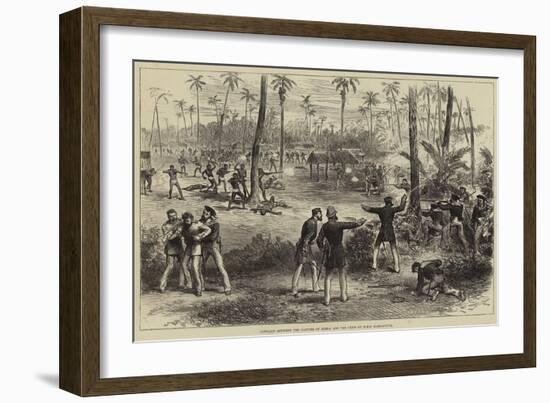 Conflict Between the Natives of Samoa and the Crew of HMS Barracouta-Arthur Hopkins-Framed Giclee Print