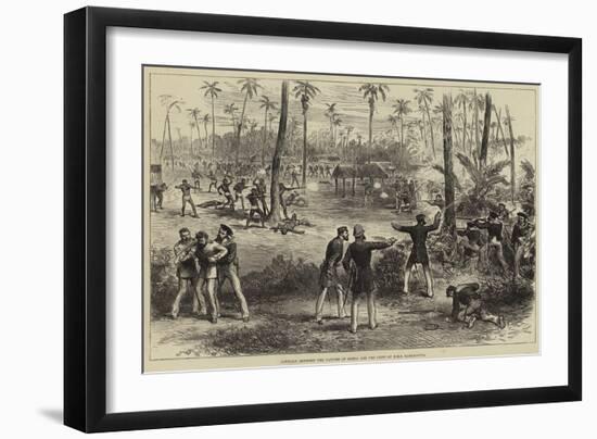 Conflict Between the Natives of Samoa and the Crew of HMS Barracouta-Arthur Hopkins-Framed Giclee Print