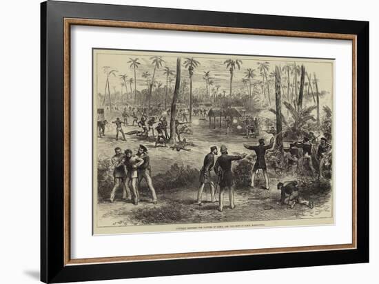 Conflict Between the Natives of Samoa and the Crew of HMS Barracouta-Arthur Hopkins-Framed Giclee Print