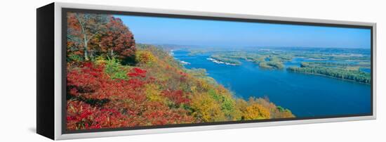 Confluence of Mississippi and Wisconsin Rivers, Iowa-null-Framed Stretched Canvas