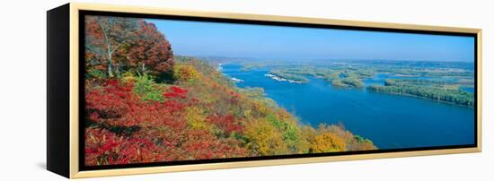 Confluence of Mississippi and Wisconsin Rivers, Iowa-null-Framed Stretched Canvas