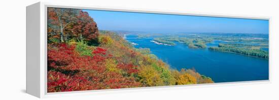 Confluence of Mississippi and Wisconsin Rivers, Iowa-null-Framed Stretched Canvas