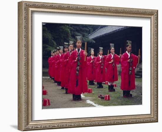 Confucian Ceremony, Chonghyo Shrine, Seoul, South Korea, Korea, Asia-Alain Evrard-Framed Photographic Print