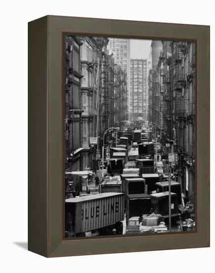 Congested Street in Soho Where More Than a Thousand Artists Live and Work in Huge Lofts-John Dominis-Framed Premier Image Canvas