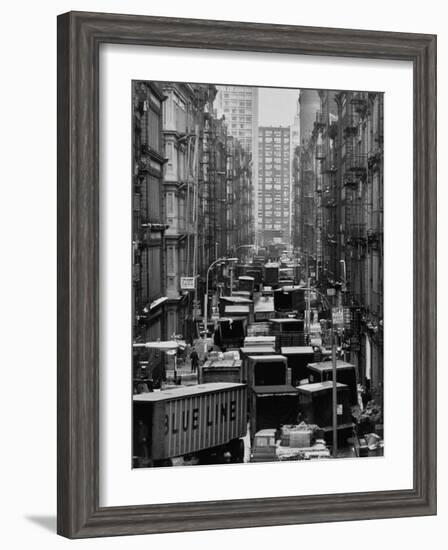 Congested Street in Soho Where More Than a Thousand Artists Live and Work in Huge Lofts-John Dominis-Framed Photographic Print