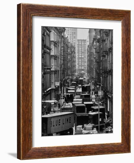 Congested Street in Soho Where More Than a Thousand Artists Live and Work in Huge Lofts-John Dominis-Framed Photographic Print