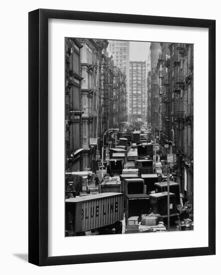 Congested Street in Soho Where More Than a Thousand Artists Live and Work in Huge Lofts-John Dominis-Framed Photographic Print