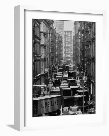 Congested Street in Soho Where More Than a Thousand Artists Live and Work in Huge Lofts-John Dominis-Framed Photographic Print