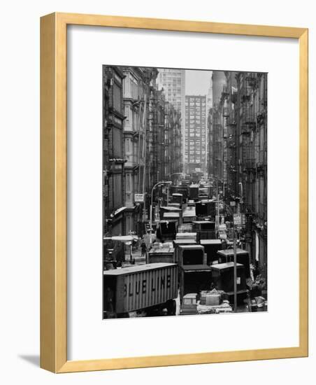 Congested Street in Soho Where More Than a Thousand Artists Live and Work in Huge Lofts-John Dominis-Framed Photographic Print