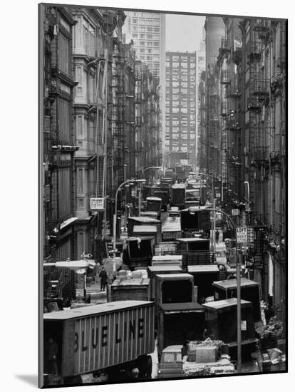 Congested Street in Soho Where More Than a Thousand Artists Live and Work in Huge Lofts-John Dominis-Mounted Photographic Print