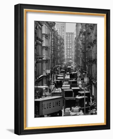 Congested Street in Soho Where More Than a Thousand Artists Live and Work in Huge Lofts-John Dominis-Framed Photographic Print