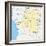 Congo Democratic Republic Political Map-Peter Hermes Furian-Framed Art Print