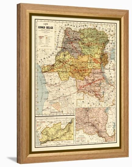 Congo - Panoramic Map-Lantern Press-Framed Stretched Canvas