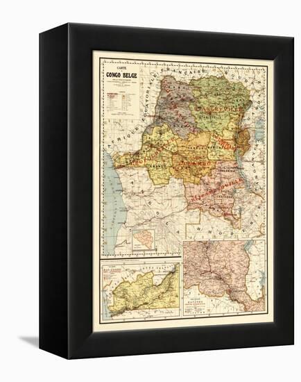 Congo - Panoramic Map-Lantern Press-Framed Stretched Canvas