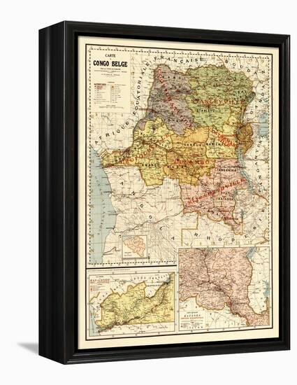 Congo - Panoramic Map-Lantern Press-Framed Stretched Canvas