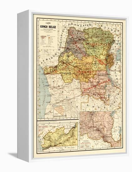 Congo - Panoramic Map-Lantern Press-Framed Stretched Canvas