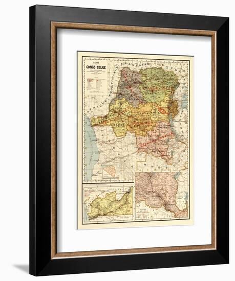 Congo - Panoramic Map-Lantern Press-Framed Premium Giclee Print