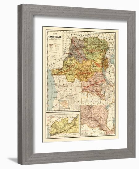 Congo - Panoramic Map-Lantern Press-Framed Art Print