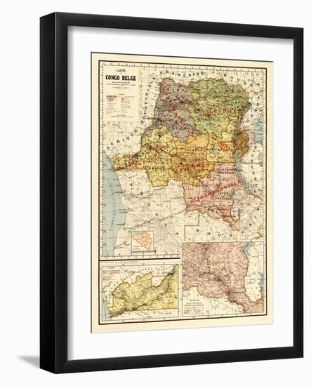 Congo - Panoramic Map-Lantern Press-Framed Art Print