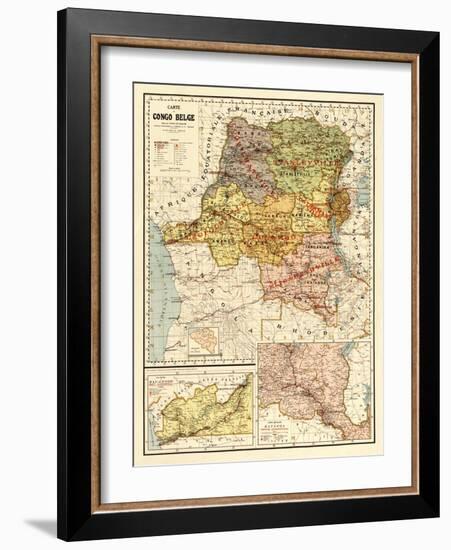 Congo - Panoramic Map-Lantern Press-Framed Art Print