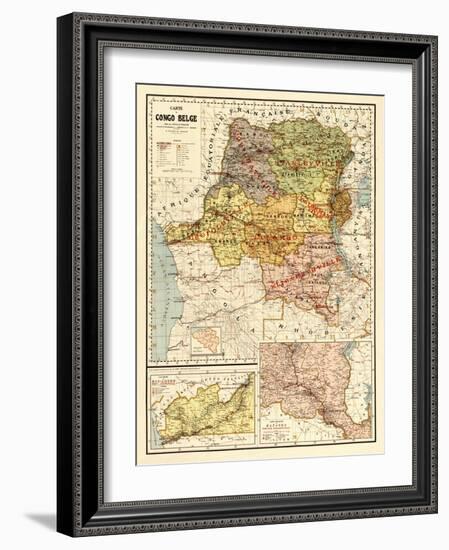 Congo - Panoramic Map-Lantern Press-Framed Art Print