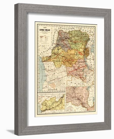 Congo - Panoramic Map-Lantern Press-Framed Art Print