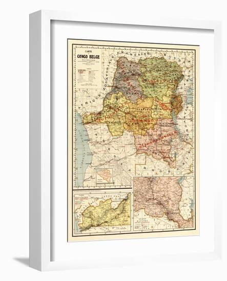 Congo - Panoramic Map-Lantern Press-Framed Art Print