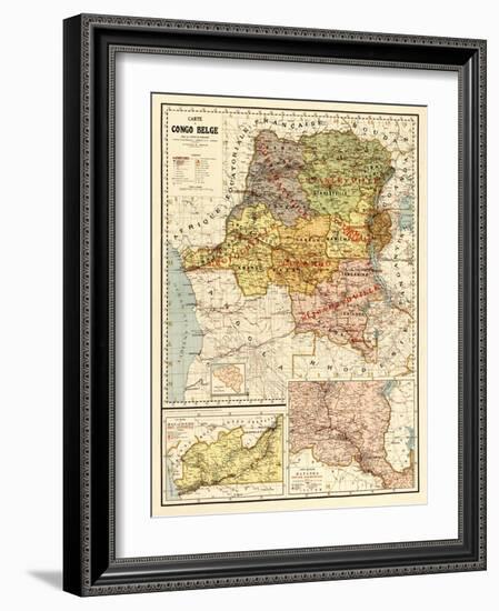 Congo - Panoramic Map-Lantern Press-Framed Art Print