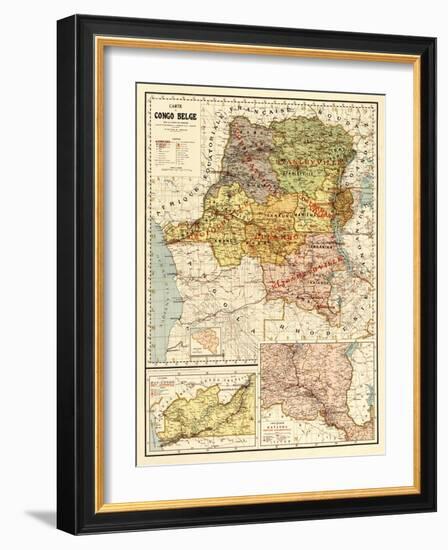 Congo - Panoramic Map-Lantern Press-Framed Art Print