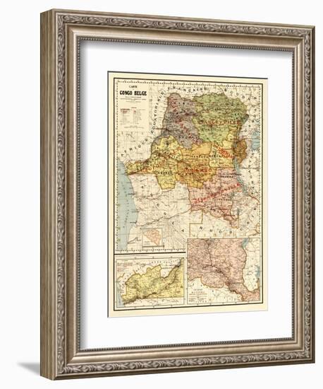 Congo - Panoramic Map-Lantern Press-Framed Art Print