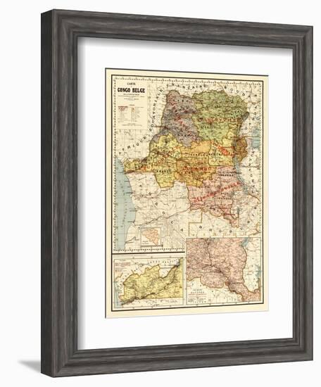 Congo - Panoramic Map-Lantern Press-Framed Art Print