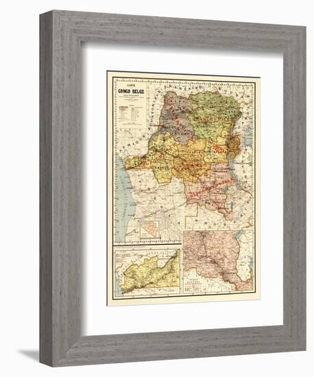 Congo - Panoramic Map-Lantern Press-Framed Art Print