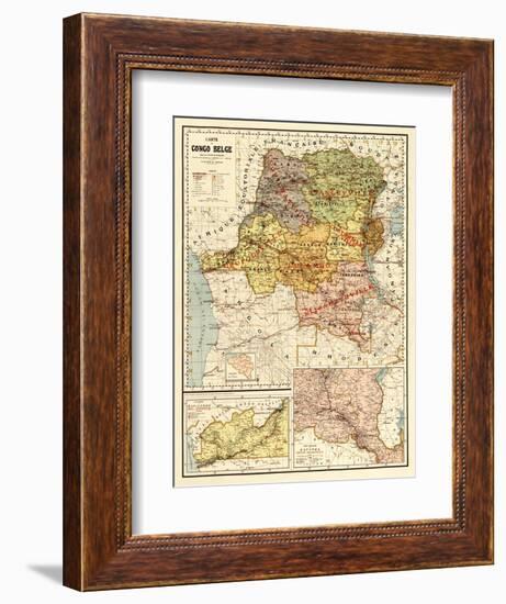 Congo - Panoramic Map-Lantern Press-Framed Art Print