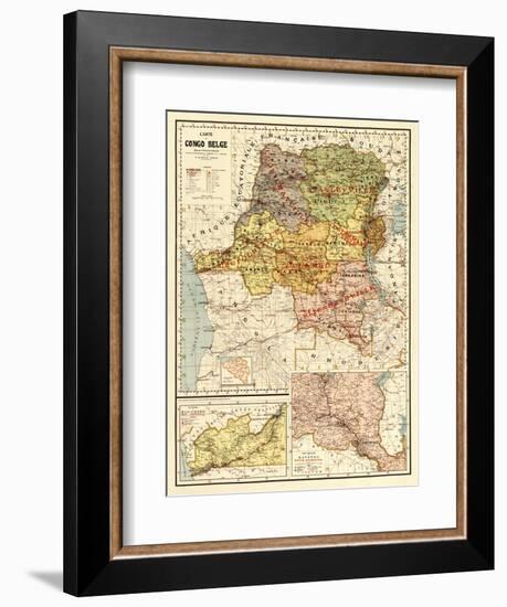 Congo - Panoramic Map-Lantern Press-Framed Art Print