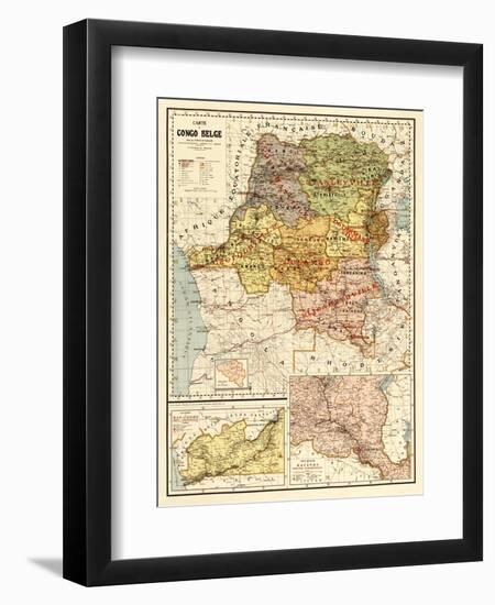 Congo - Panoramic Map-Lantern Press-Framed Art Print