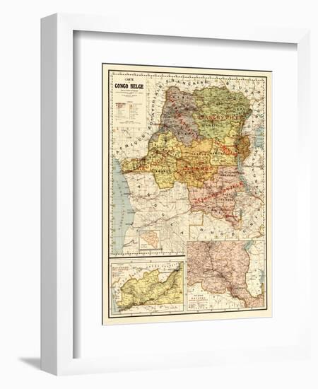 Congo - Panoramic Map-Lantern Press-Framed Art Print