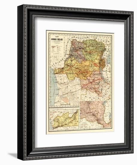 Congo - Panoramic Map-Lantern Press-Framed Art Print
