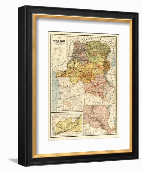 Congo - Panoramic Map-Lantern Press-Framed Art Print