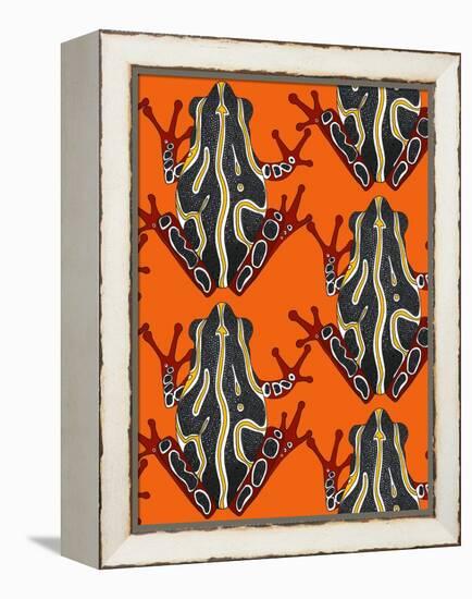 Congo Tree Frog Orange-Sharon Turner-Framed Stretched Canvas