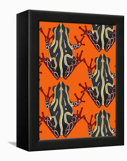 Congo Tree Frog Orange-Sharon Turner-Framed Stretched Canvas