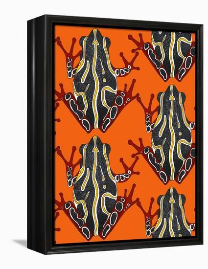 Congo Tree Frog Orange-Sharon Turner-Framed Stretched Canvas