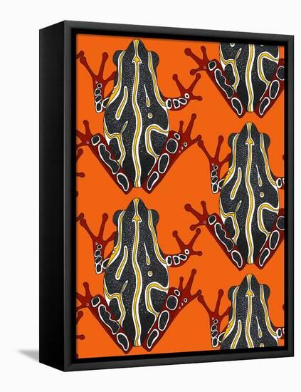 Congo Tree Frog Orange-Sharon Turner-Framed Stretched Canvas