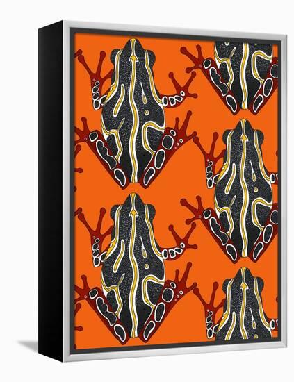 Congo Tree Frog Orange-Sharon Turner-Framed Stretched Canvas