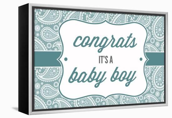 Congrats - it's a Baby Boy-Lantern Press-Framed Stretched Canvas