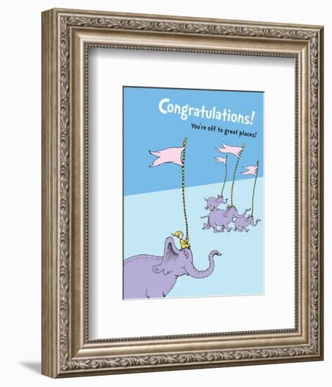 Congratulations (blue)-Theodor (Dr. Seuss) Geisel-Framed Art Print