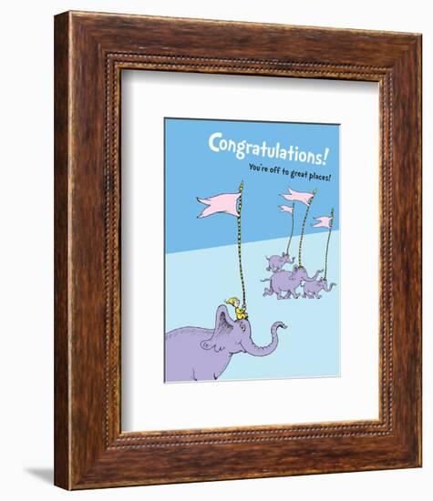 Congratulations (blue)-Theodor (Dr. Seuss) Geisel-Framed Art Print