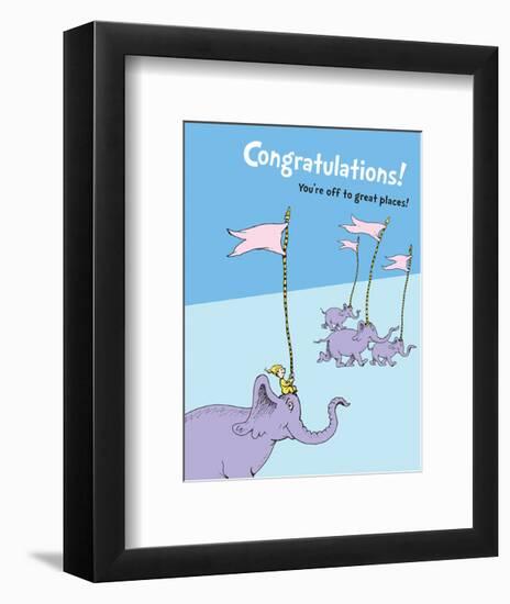 Congratulations (blue)-Theodor (Dr. Seuss) Geisel-Framed Art Print