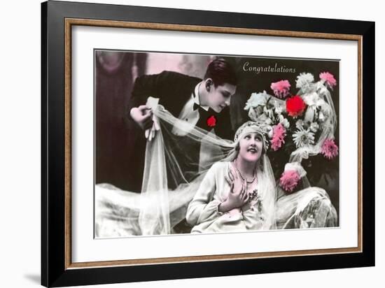 Congratulations, Bride and Groom-null-Framed Art Print