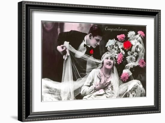 Congratulations, Bride and Groom-null-Framed Art Print